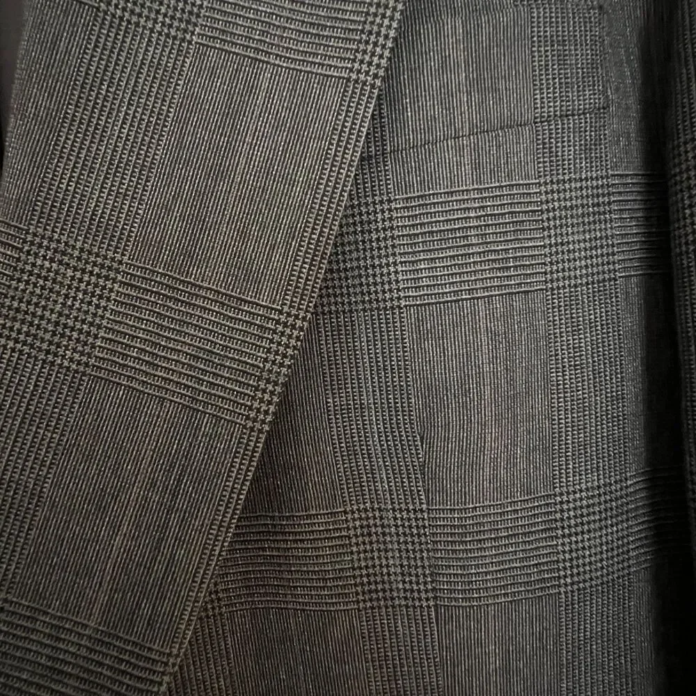 Balmain mens sport coat 38R blazer glen plaid brown wool 2 button